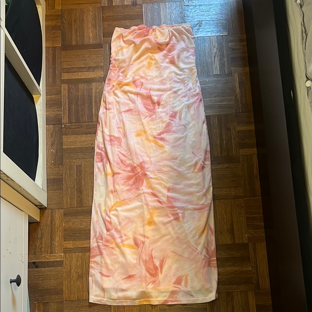 Floral Pink and Orange Women's Dress